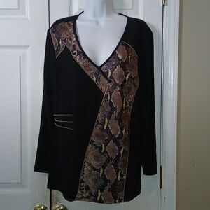 Frank Lyman Design snakeskin print long sleeve tunic Sz 20 NWOT